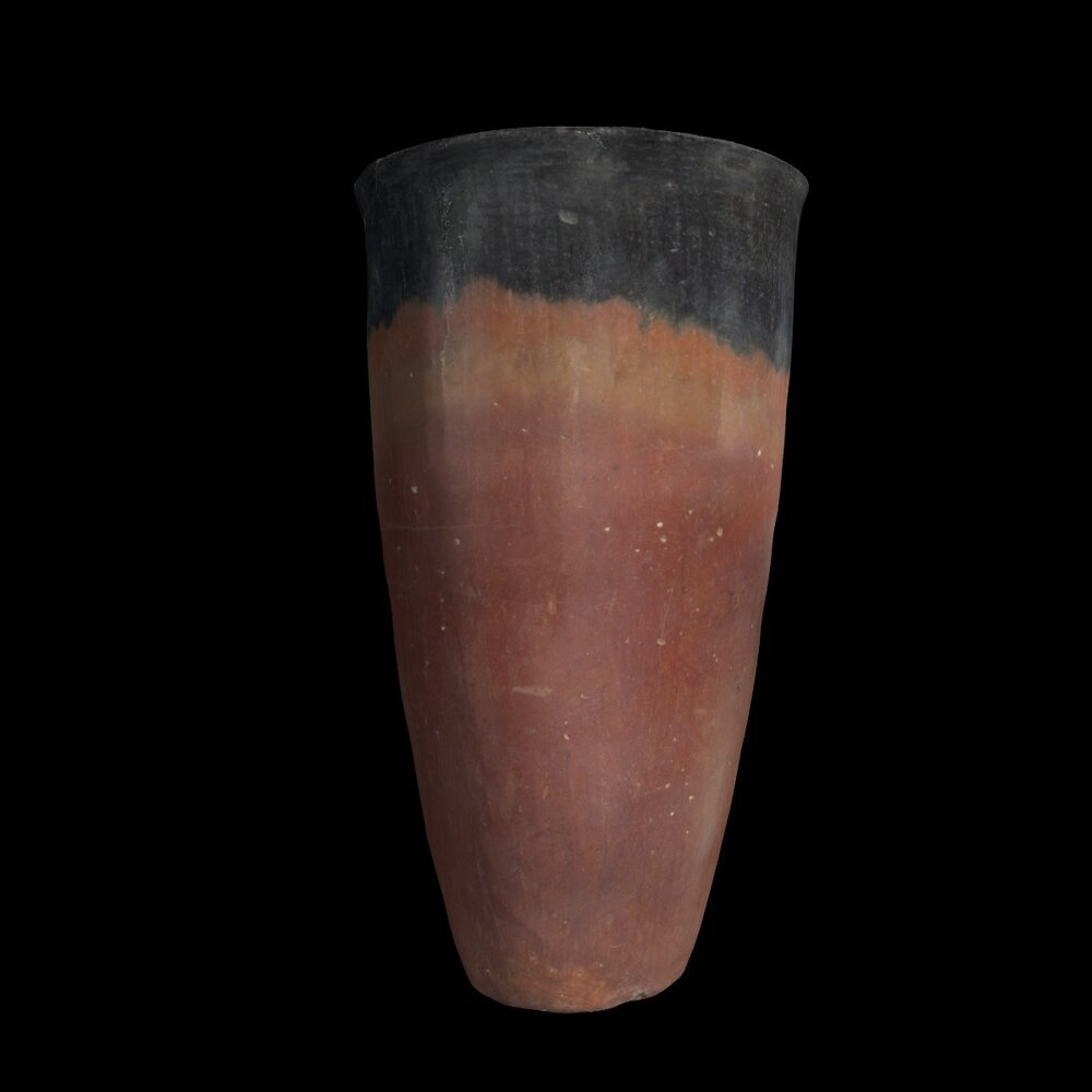 MA1978.2.1 Deep red with black top goblet