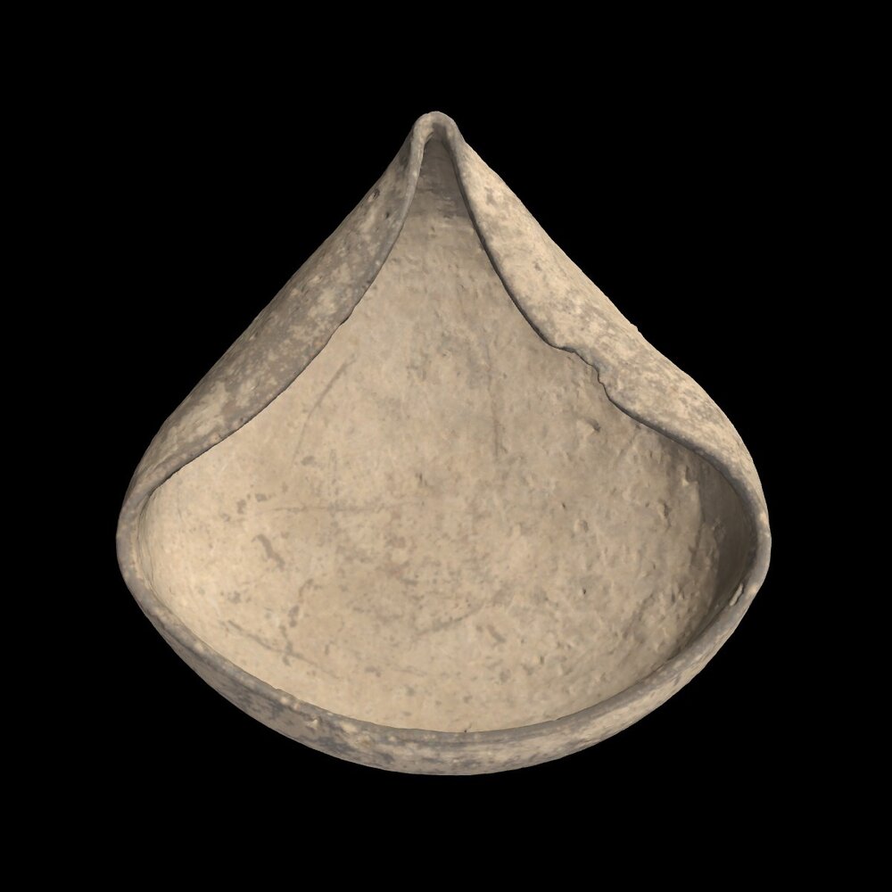 MA2006.8.1 Unglazed terracotta oil lamp