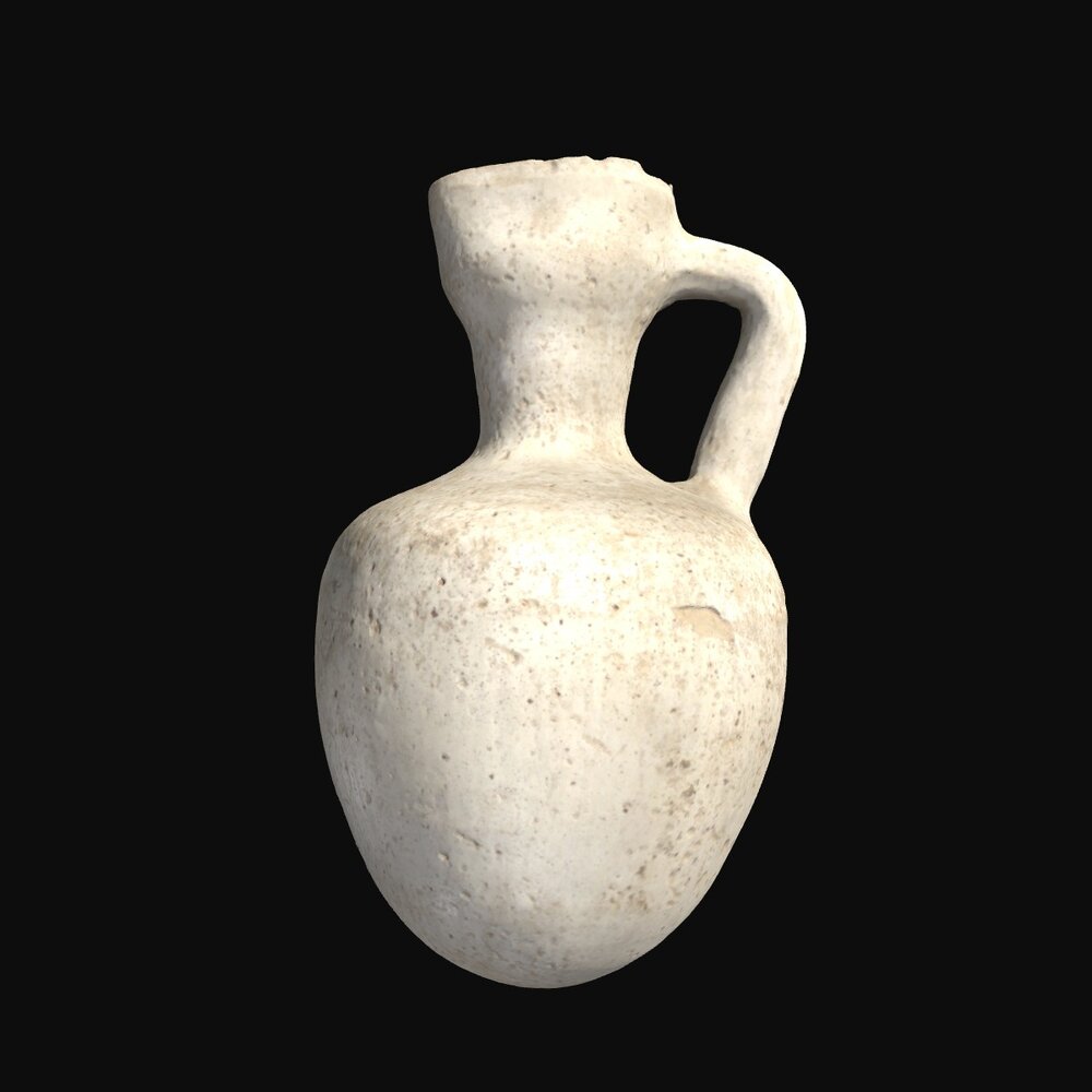 MA2012.16.1 White Slip Painted dipper juglet