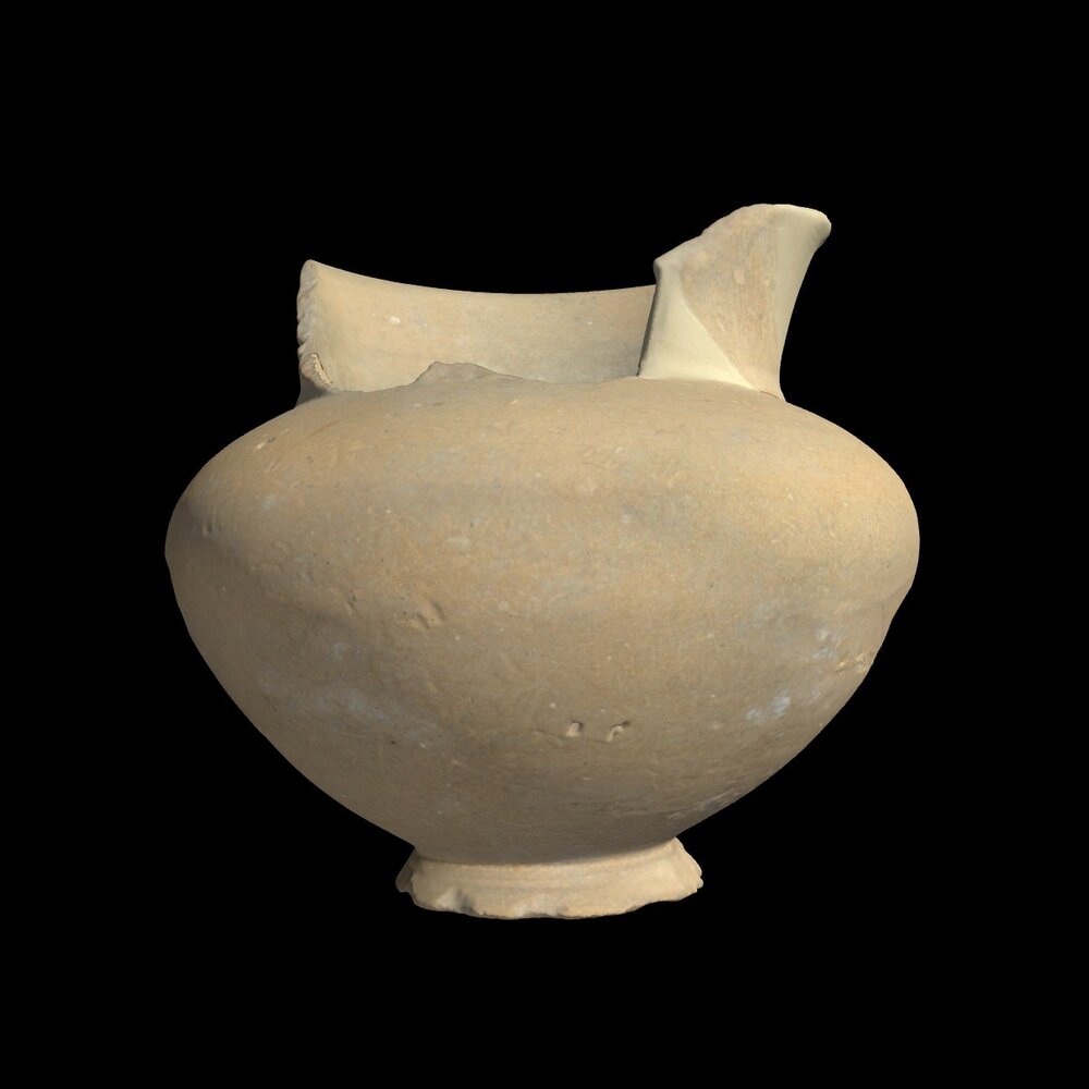 MA2012.20.1 Fine buff unpainted ceramic jar