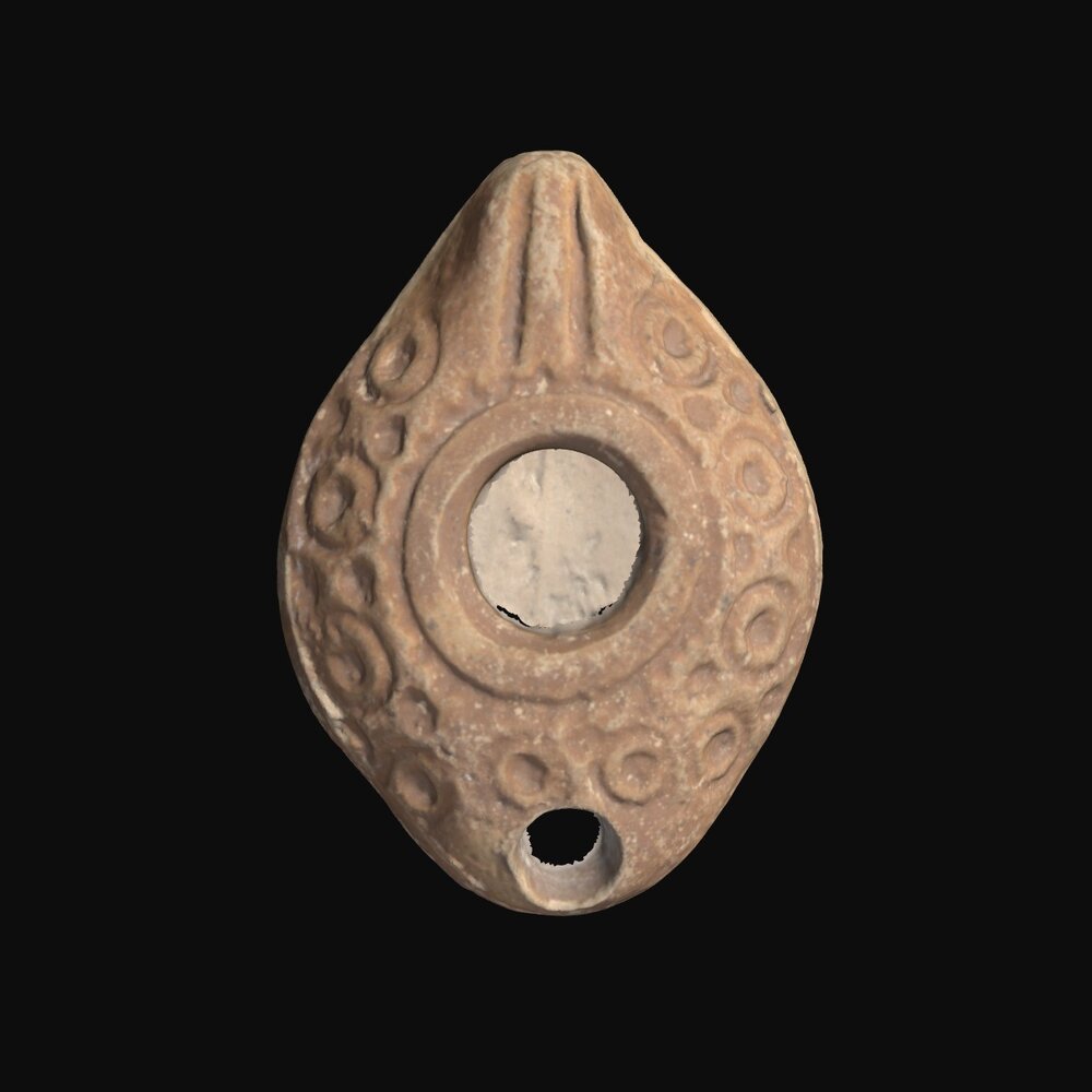 MA2012.32.1 Red Slip Painted oil lamp