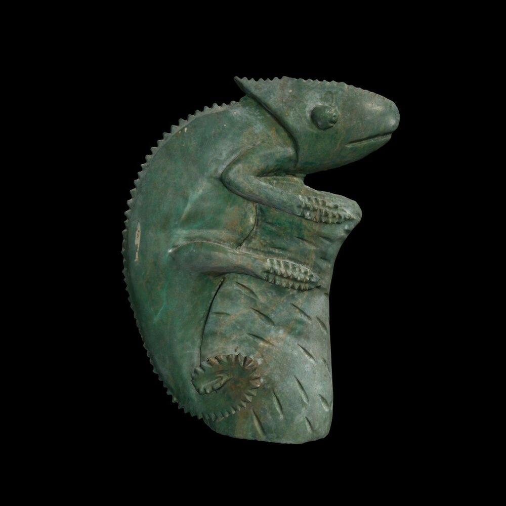 MA2020.3.154 Green chameleon figurine