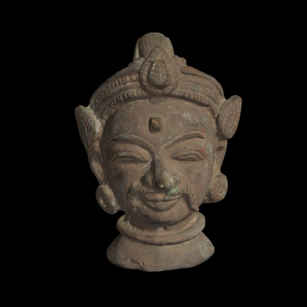 MA2020.3.8 Brass finial head of a man