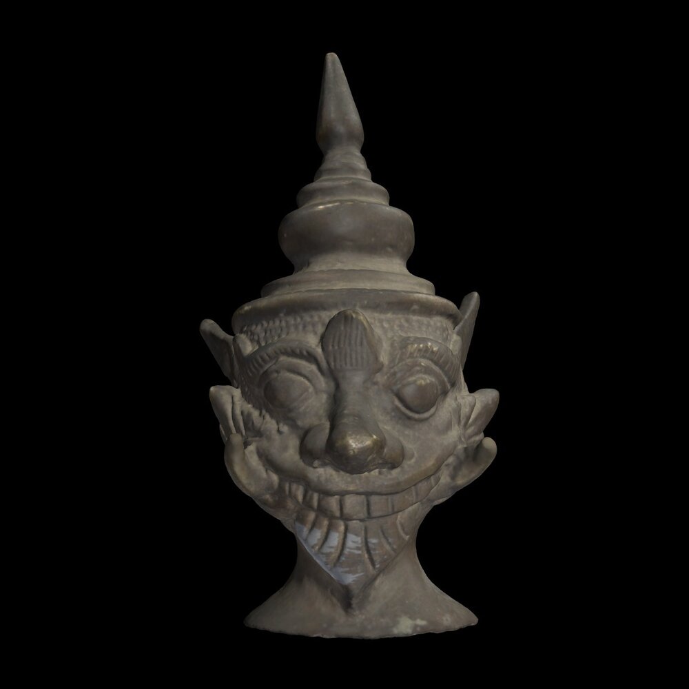 MA2020.3.5 Yaksha demon brass finial head