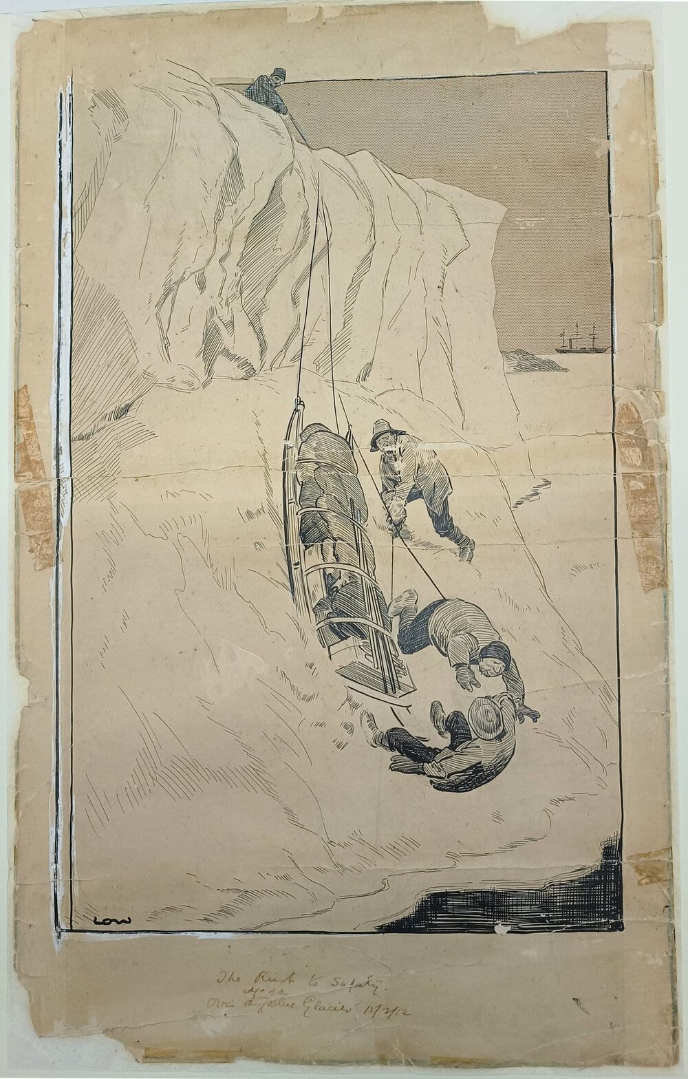 'The Rush to Safety over the Blue Glacier', by David Low