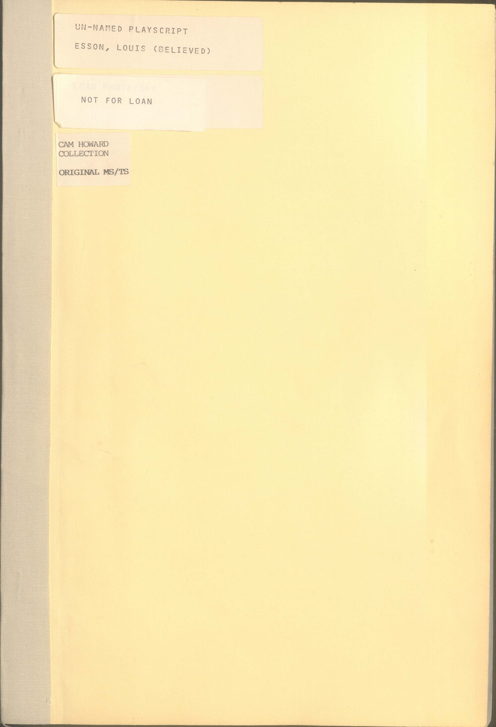 Un-named playscript (Esson, Louis: believed)