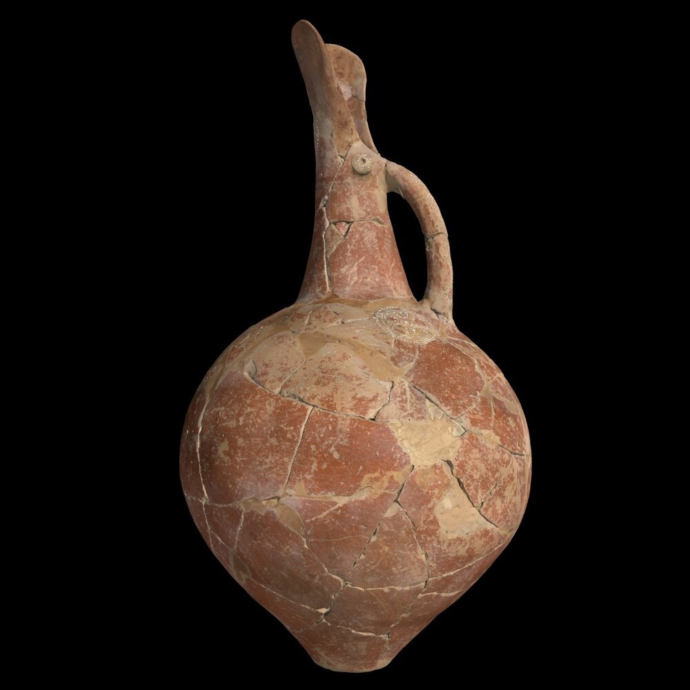 MA1972.3.42 Red Polished I Ware jug with cut-away spout