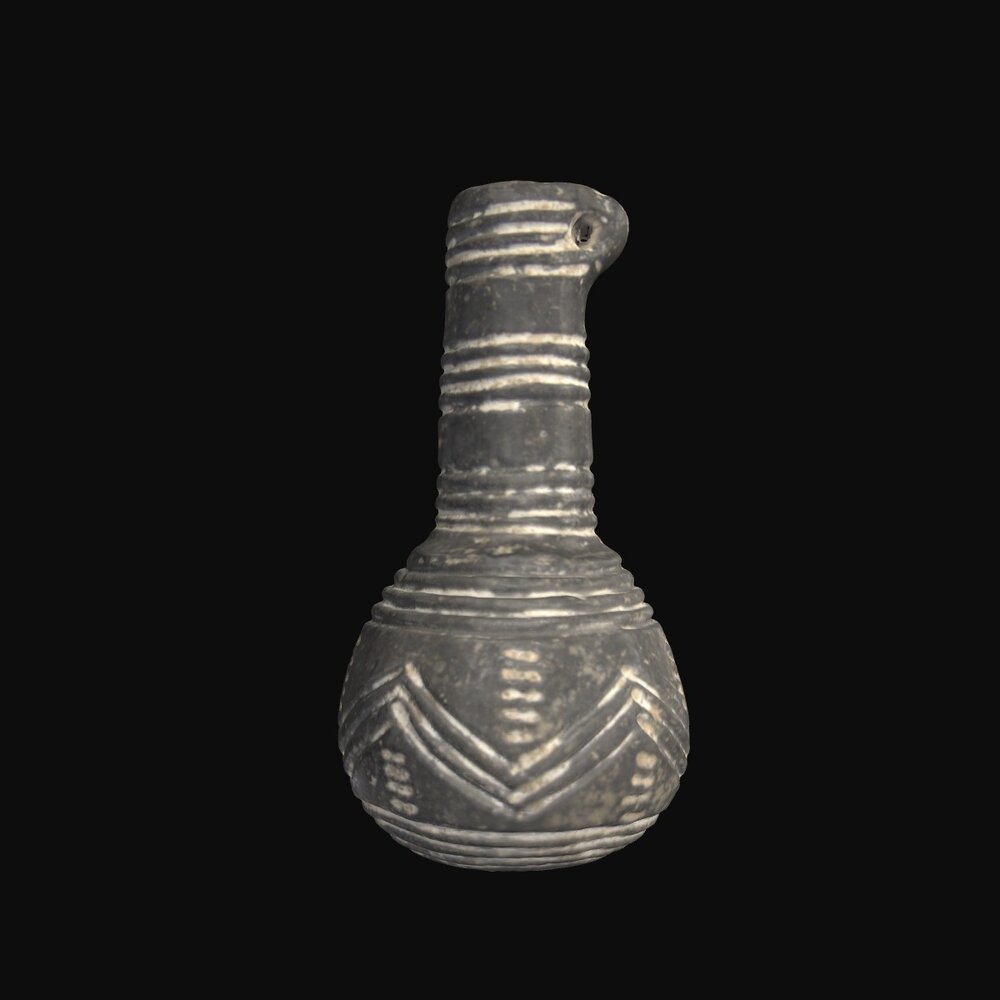 MA1974.23.1 Black Polished Ware miniature flask