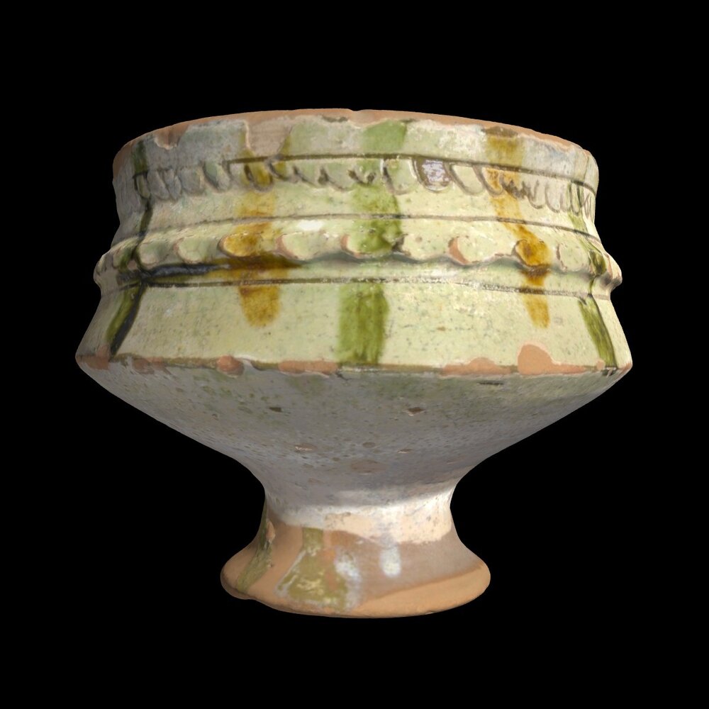 MA1974.29.1 Brown and Green Sgraffito Ware bowl