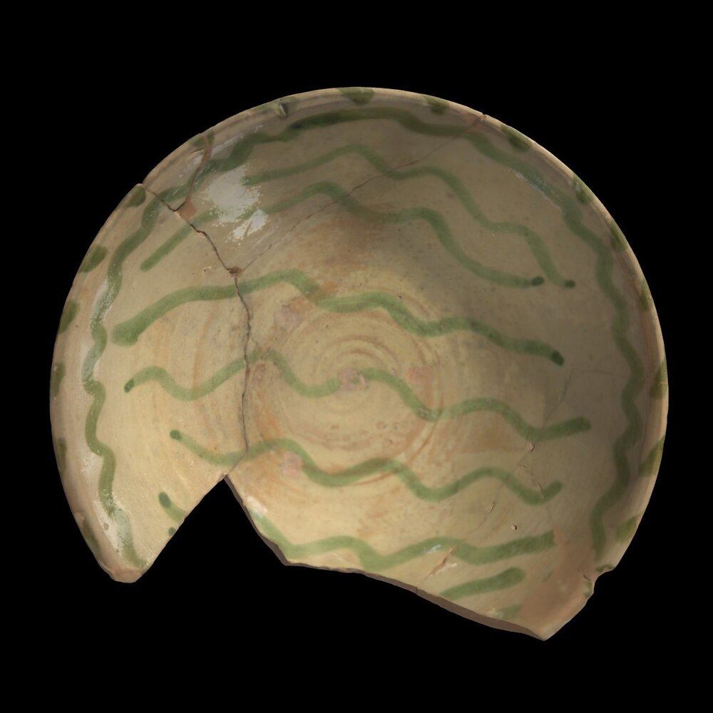 MA1974.46.1 Green Painted Ware bowl