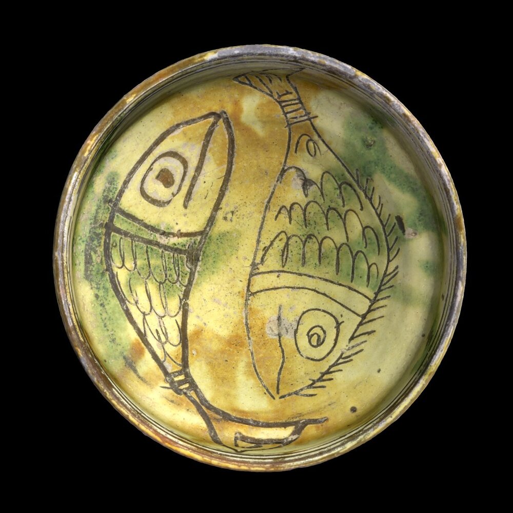 MA1978.83.1 Brown and Green Sgraffito Ware bowl