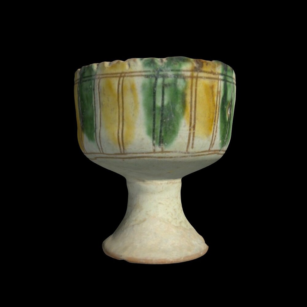 MA1978.86.1 Brown and Green Sgraffito Ware goblet