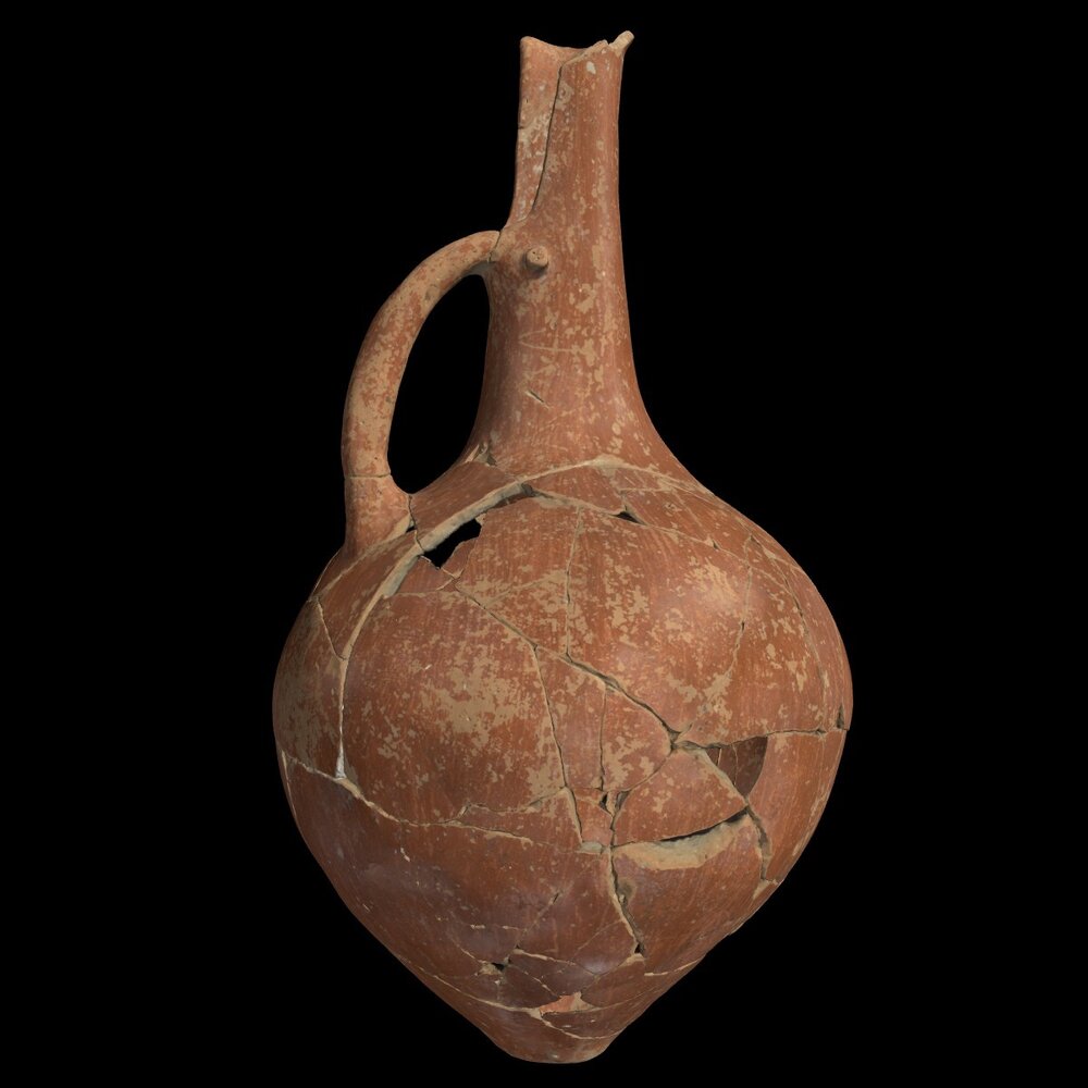 MA1972.3.37 Red Polished III Ware spindle whorl