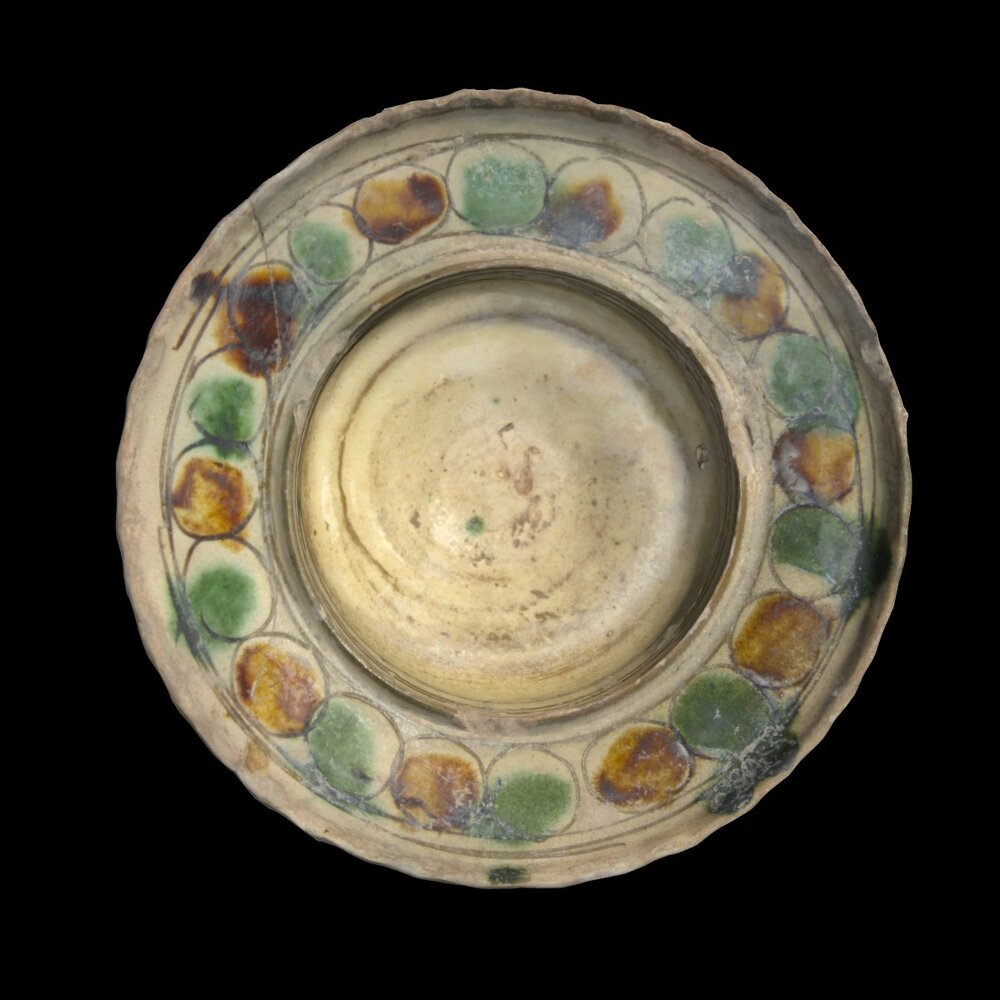 MA1974.35.1 Brown and Green Sgraffito Ware bowl