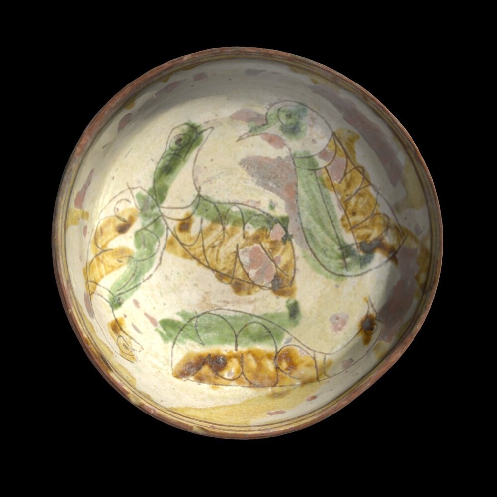 MA1978.84.1 Brown and Green Sgraffito Ware bowl