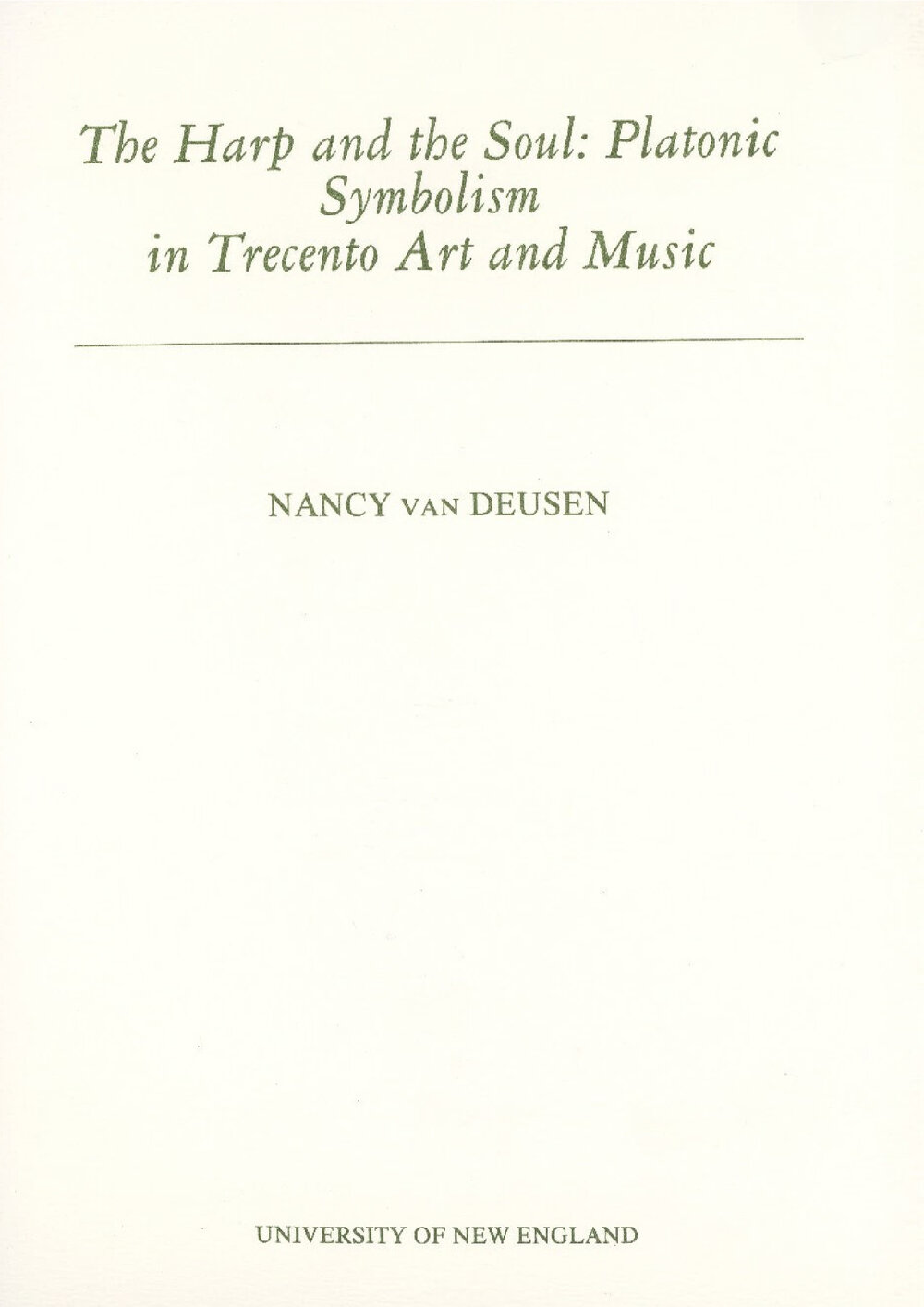 The Harp and the Soul: Platonic Symbolism in Trecento Art and Music