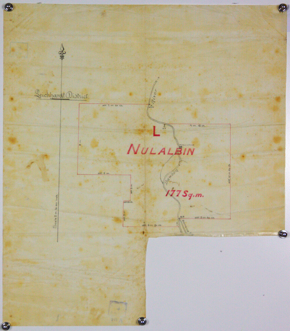 Sketch map showing boundaries of Nulalbin (area 177 sq. ml) on the Dawson River