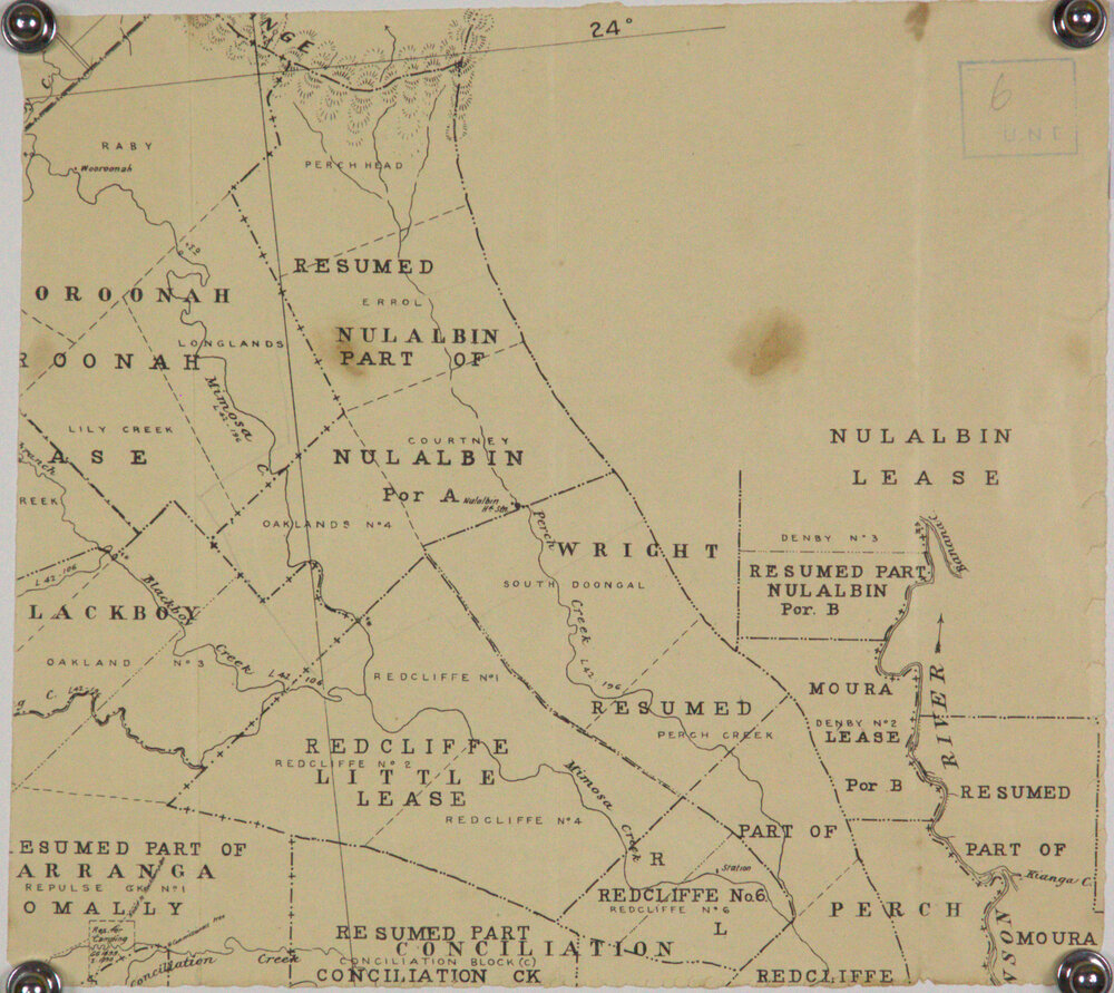 Portion of map showing resumed areas of Nulalbin, Redcliffe etc.