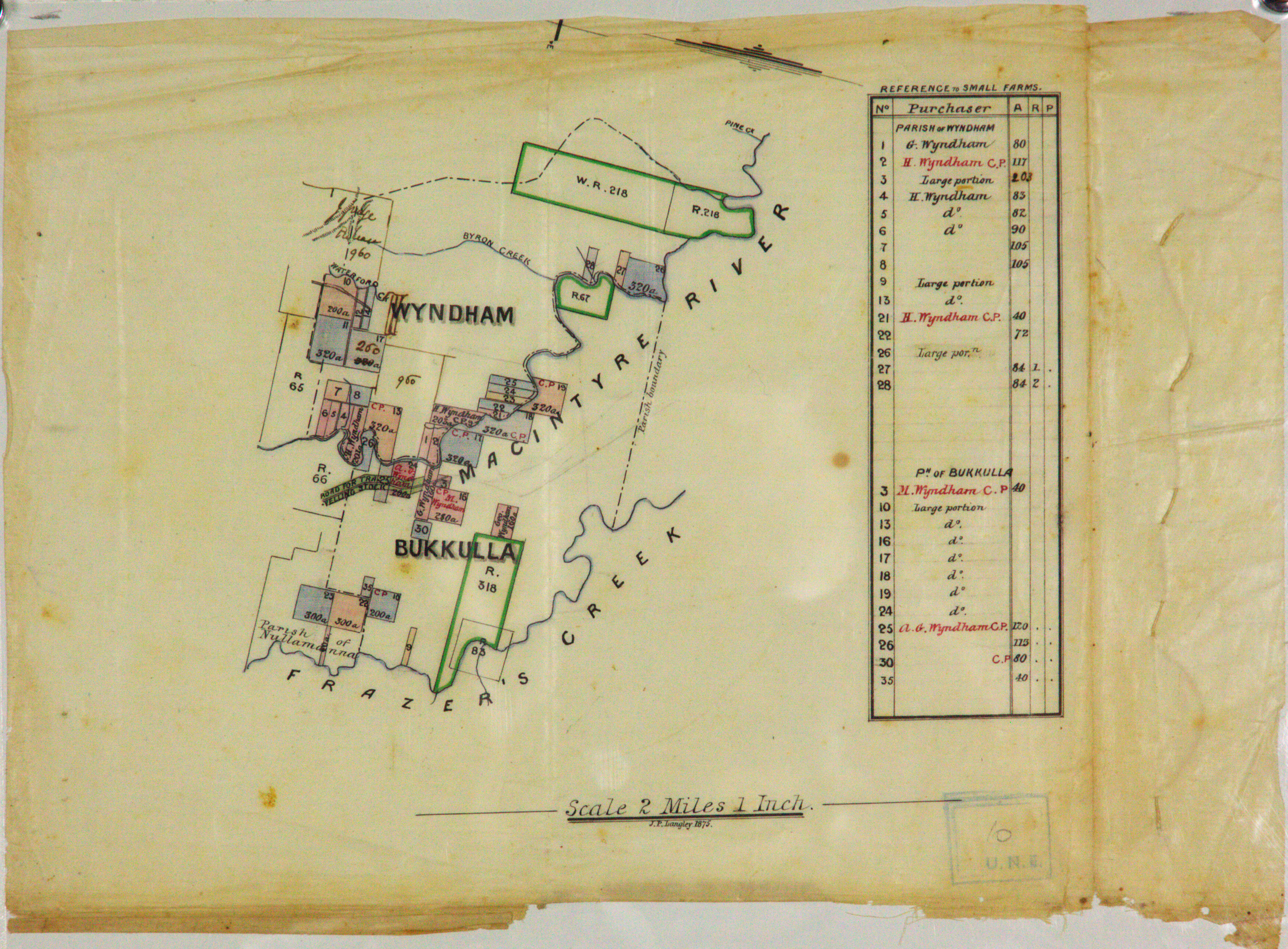 Wyndham and Bukkula. Tracing showing conditional purchase leases etc.
