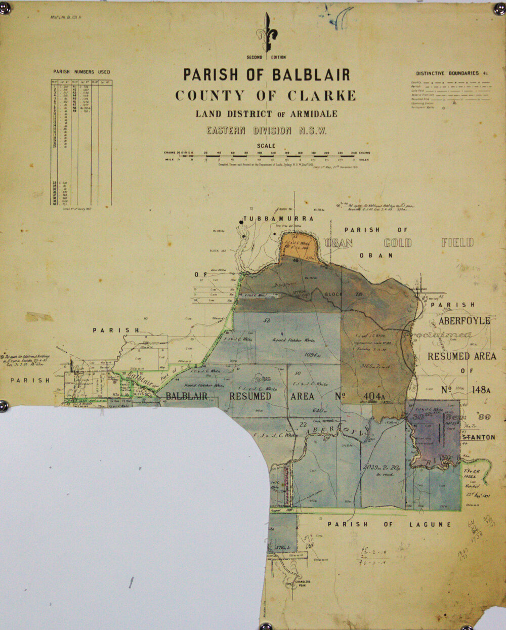 Showing Balblair Resumed Area, No. 404A   Large portion missing (SW)