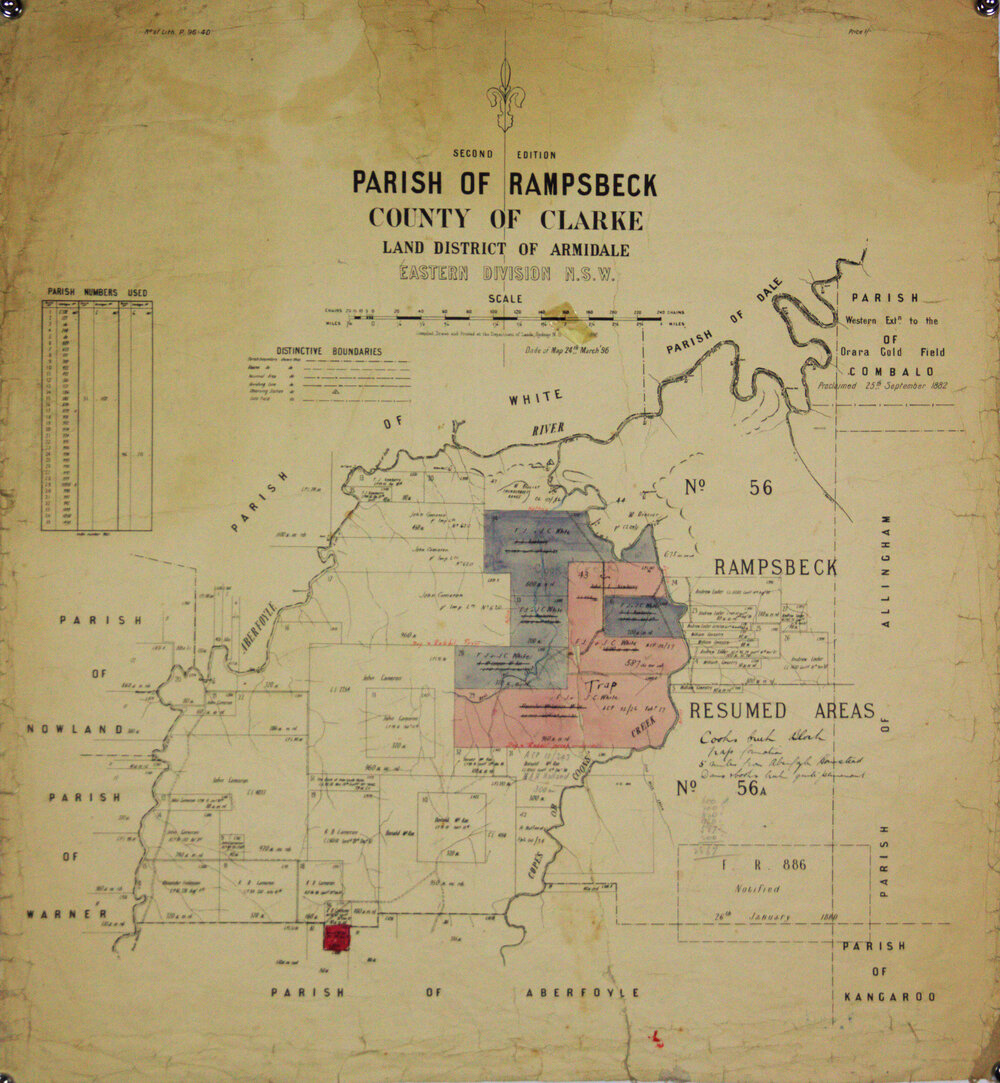 Coloured to show holdings of Messrs F.J. and J.C. White