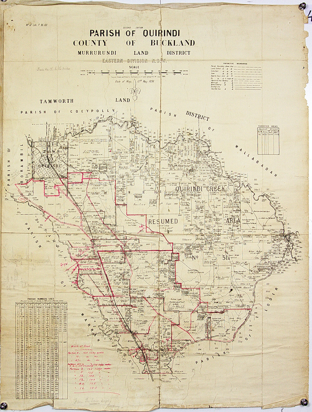Weatherly property coloured in red