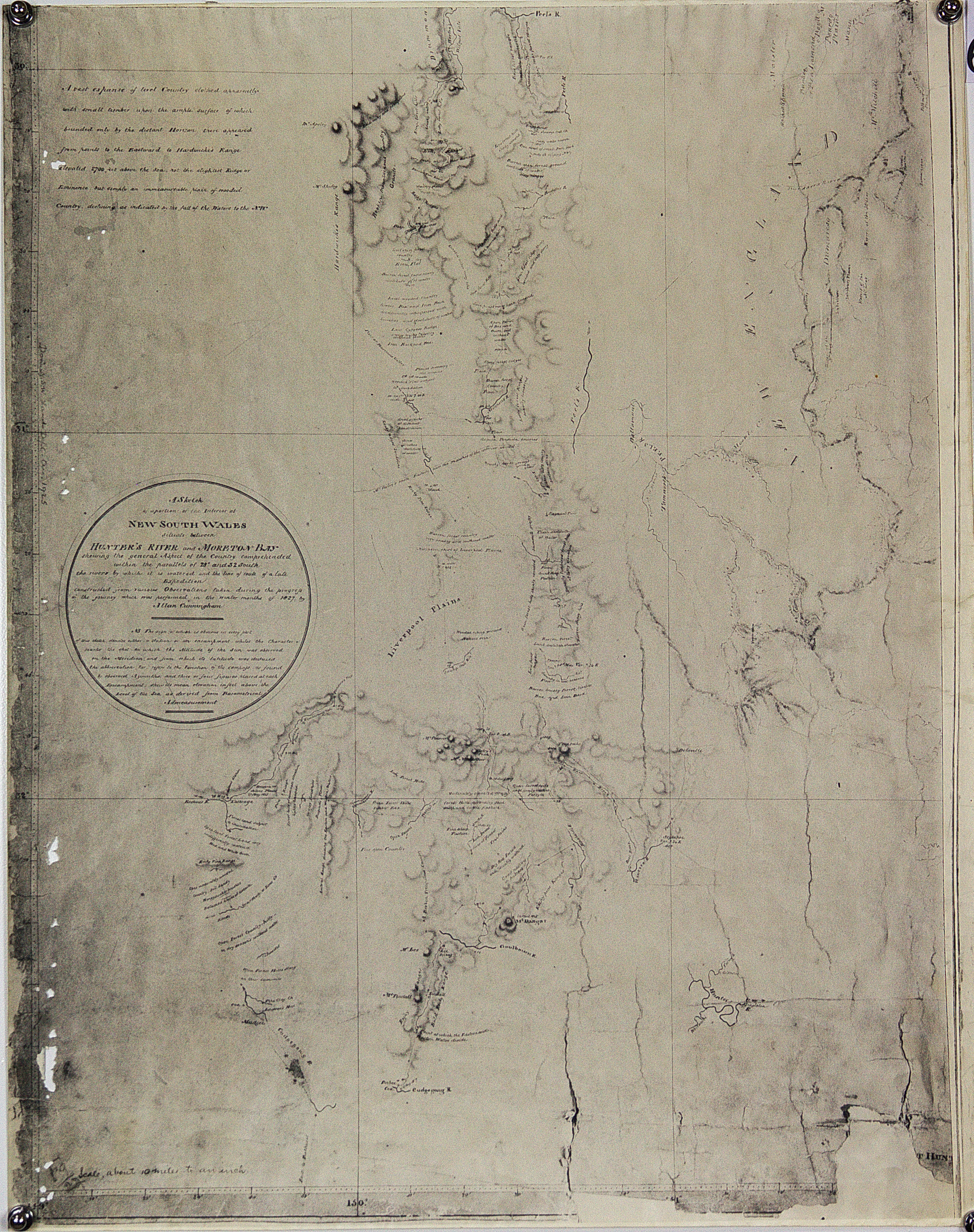 Hunters River to Moreton Bay sketch map by Allan Cunningham (photocopy)
