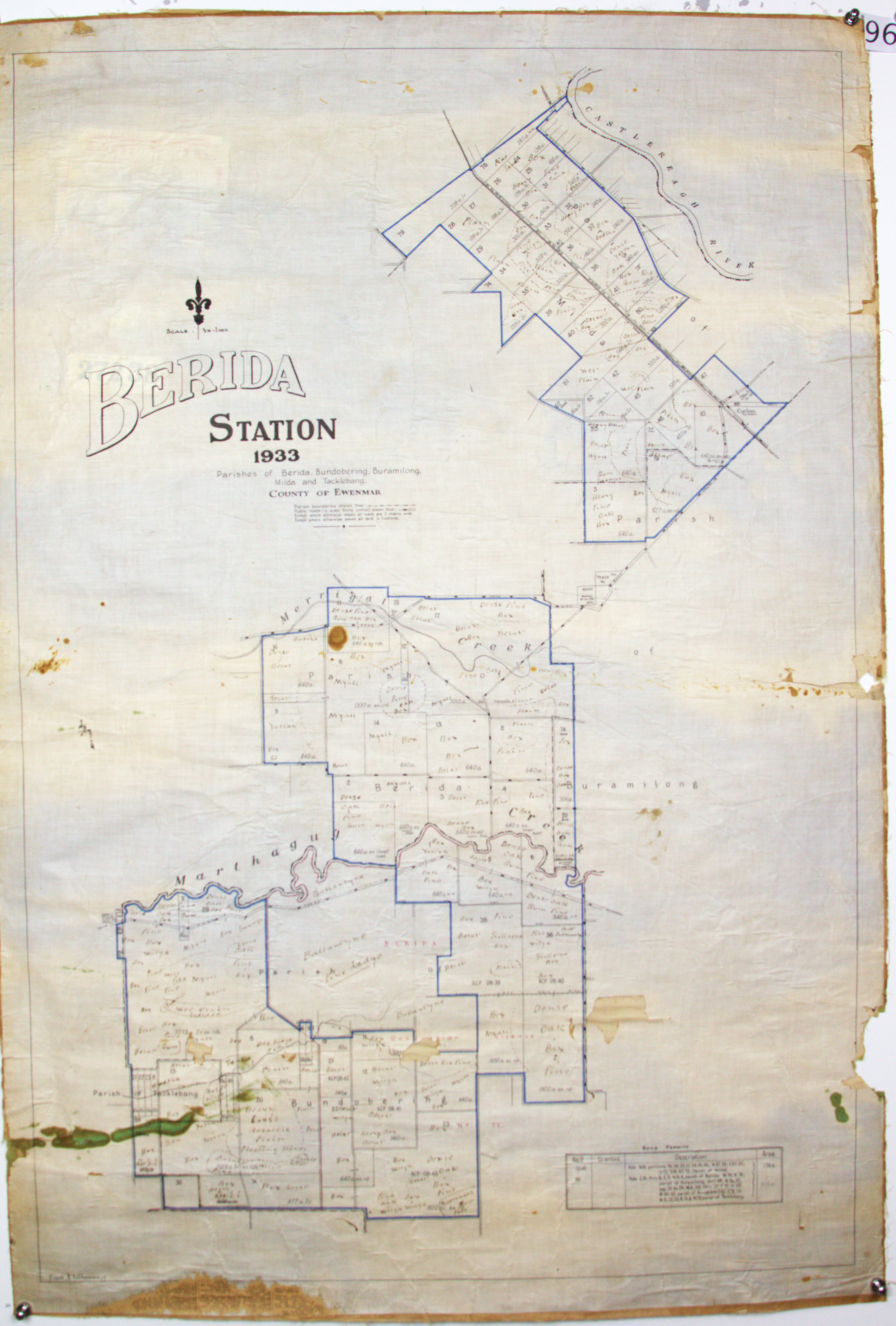 Map of Berida Station, 1933