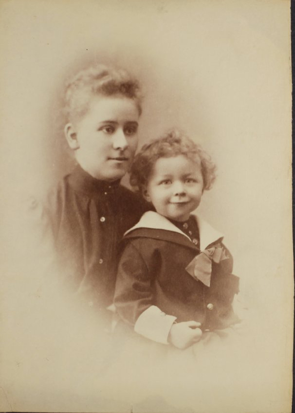 Unidentified woman and child