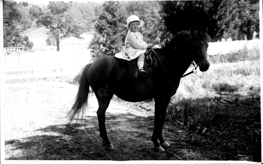 Unidentified child on horseback at Bowral, NSW