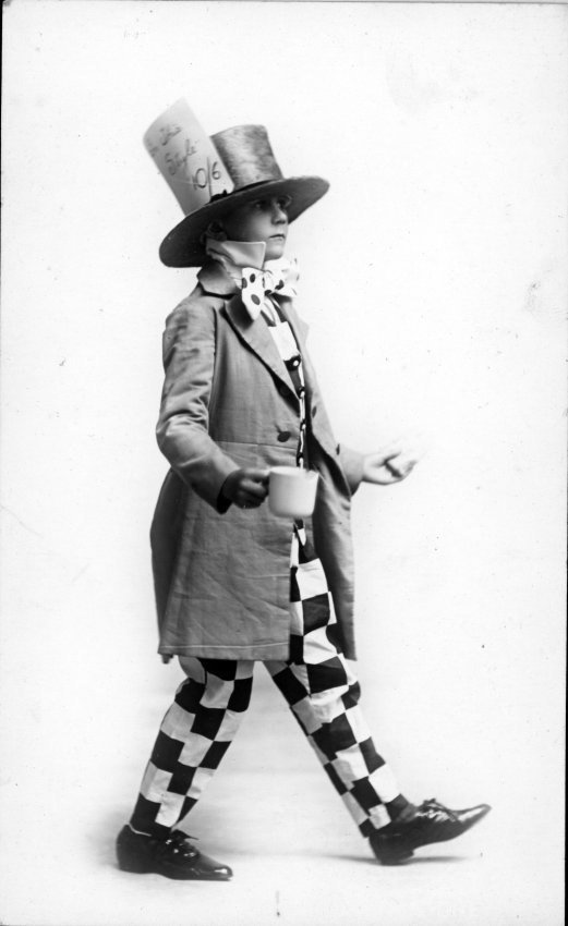 Master Patrick White dressed as the Mad Hatter