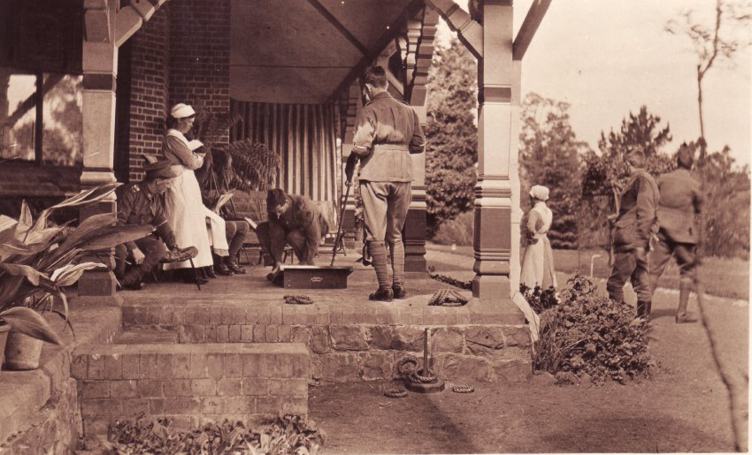 On the verandah at the Red Cross Home, Booloominbah