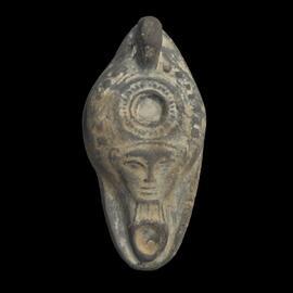 MA2006.12.1 Terracotta unglazed spouted oil lamp