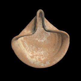 MA2006.5.1 Unglazed terracotta oil lamp