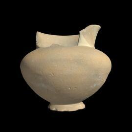 MA2012.20.1 Fine buff unpainted ceramic jar