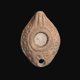 MA2012.32.1 Red Slip Painted oil lamp