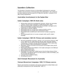 Saunders Collection: Finding Aid
