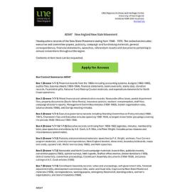 New England New State Movement: Finding Aid