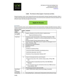 The Chinese in New England: Finding Aid 4 (Businesses and Sites)