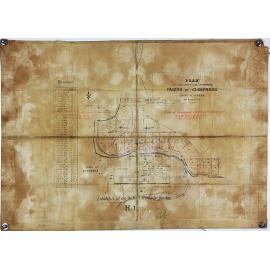 Plan of portions 3 to 19 at Bundarra exhibited at a land sale, Armidale 19/8/1861