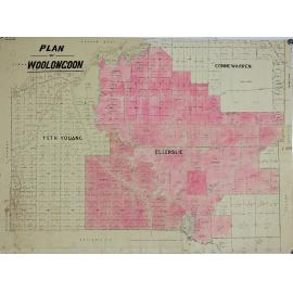 Plan of Woolongoon, Dept. of Lands, Melbourne, Ellerslie is coloured