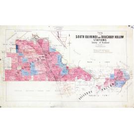 S. Quirindi & Doughboy Hollow station: tracing of freehold lands shoe\wn by red tint, conditional purchases shown in blue