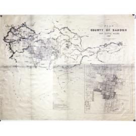 Plan of Sandon  county with enlarged insert of plan of portions of the town of Armidale within the reserve from conditional purchase