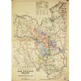 Map of New England Region Showing Communications etc., annotated by R.B. Walker