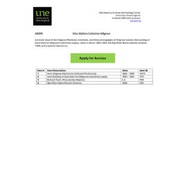 Mac Watters Collection Hillgrove: Finding Aid