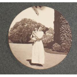 Miss White and her pet dog at Saumarez