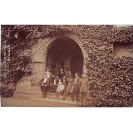 At the front door of the Res Cross Home, Booloominbah