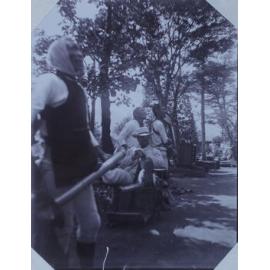 Man in a sedan chair