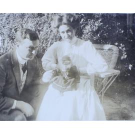 Young couple with a pet monkey