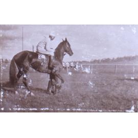 Unidentified jockey on a racehorse